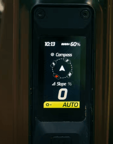 Top-tube display, compass and slope screen