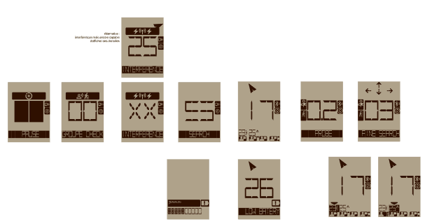 Transceiver segment-display icon set